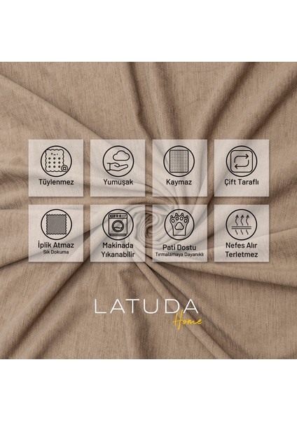 Kaymaz Koltuk Örtüsü Çift Taraflı Mikrofiber Şönil 175x300 cm Kapuçino – Kedi Köpek ve Çocuk Dostu fiyatları