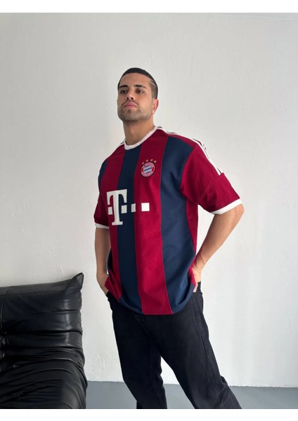 Bayern Munıch Nakışlı Premıum Oversıze T-Shırt Erkek