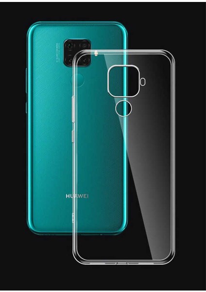 Huawei Mate 30 Lite Uyumlu Kamera Korumalı Yumuşak Dokulu ve Şık Koruma Şeffaf Kılıf
