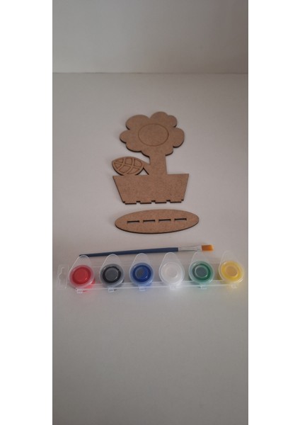 Vazoda Papatya Çocuk Ahşap Boyama Aktivite Etkinlik Sanat Hobi Seti fırsatları