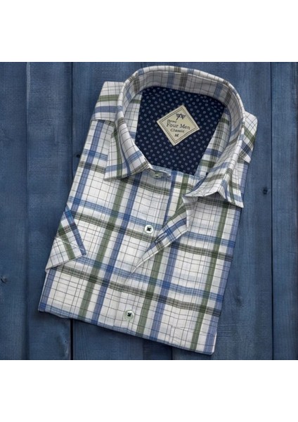 Erkek Klasik Rahat Kesim Ekoseli Kısa Kollu Gömlek fiyatları