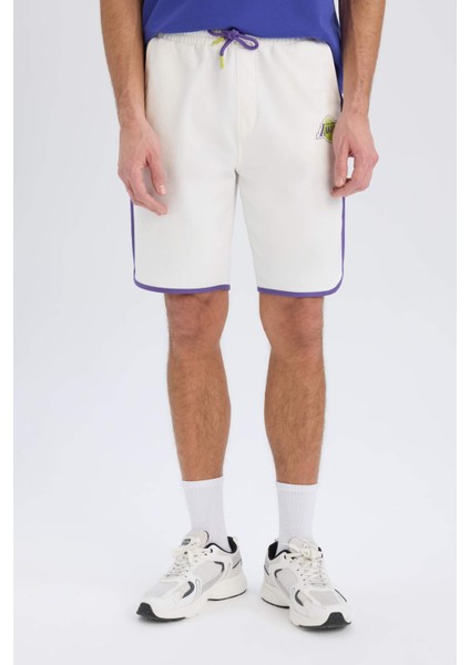 Fit NBA Los Angeles Lakers Standart Fit Kısa Paça Şort W9811AZ25SP