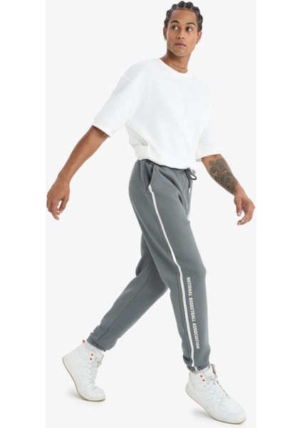Nba Wordmark Kalın Sporcu Jogger Eşofman Altı Standart Fit Beli Bağcıklı Cepli D8618AX25SP