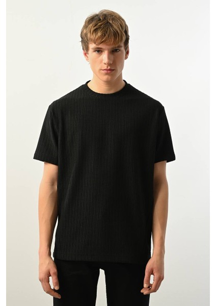 Bisiklet Yaka Dokulu Erkek T-Shirt