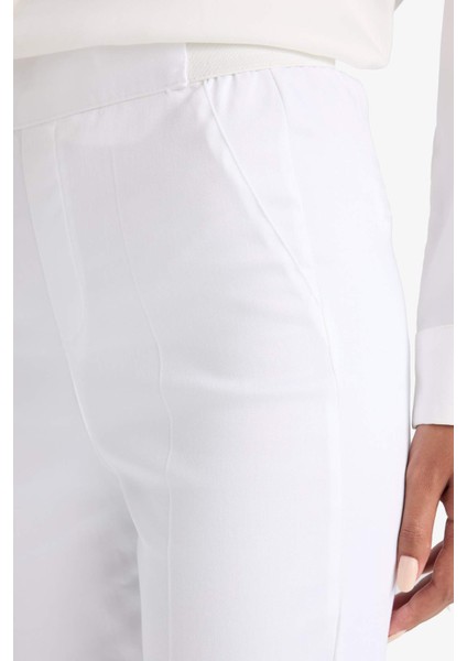 Sigaret Saten Kumaş Pantolon Normal Bel Basic Düz Beli Lastikli Düz Paça J8743AZ25SM