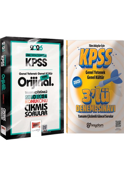 2026 Kpss Lise-Ortaöğretim Gygk Orijinal Çözümlü 2010-2024 Konu Konu Çıkmış Sorular-Çözümlü 3 Deneme