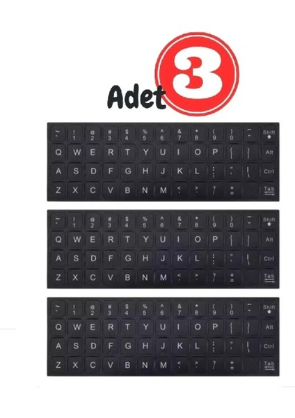 3 Adet Türkçe Q Klavye Etiketi Laptop Pc Sticker Pvckeyboard Sticker Silinmez Kolay Yapışır Pvc Dil Klavye Etiket Dizüstü Masaüstü Pc Için