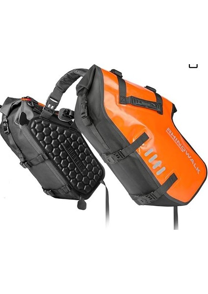 Su Geçirmez Motosiklet Çantası Turuncu (L Beden) 14+14=28LITRE Hacim fiyatları