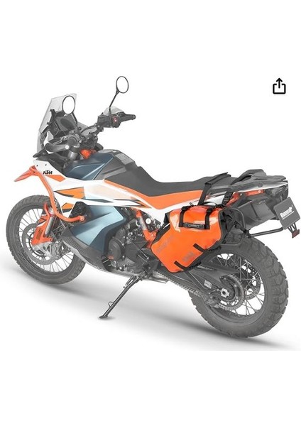 Su Geçirmez Motosiklet Çantası (M Beden) 9+9=18LITRE Hacim Turuncu Renk
