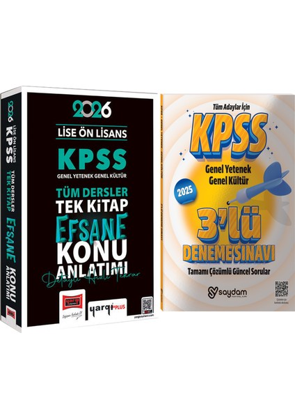 2026 Kpss Lise Ön Lisans Gygk Tüm Dersler Tek Kitap Efsane Konu ANLATIMI(800 Sayfa)-Çözümlü 3 Deneme