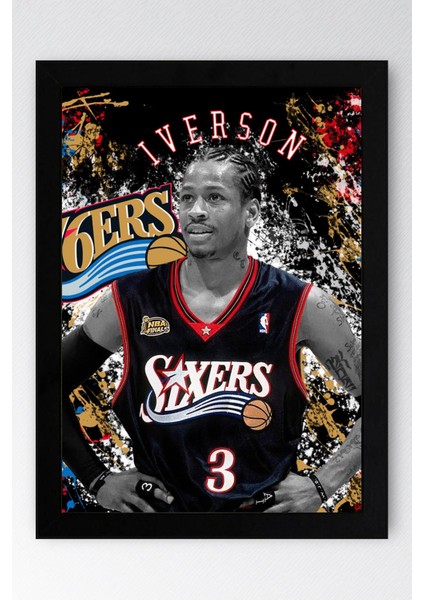 Allen Iverson Çerçeveli Tablo - Basketbol Nba Posteri Tablo