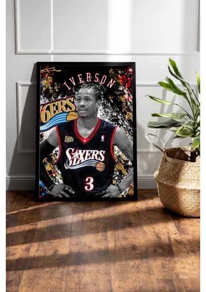 Allen Iverson Çerçeveli Tablo - Basketbol Nba Posteri Tablo fiyatları