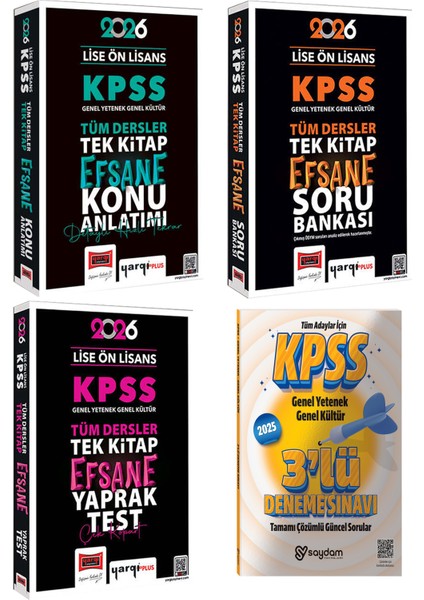 2026 Kpss Lise Ön Lisans Gygk Tek Kitap Efsane Konu Anlatımı-Soru Bankası-Çek Kopart Yaprak Test