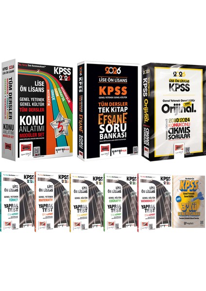 2026 Kpss Lise Ön Lisans Gygk Konu Anlatımı 5kitap-Tek Kitap Soru Bankası-Yaprak Test-Çıkmış Sorular