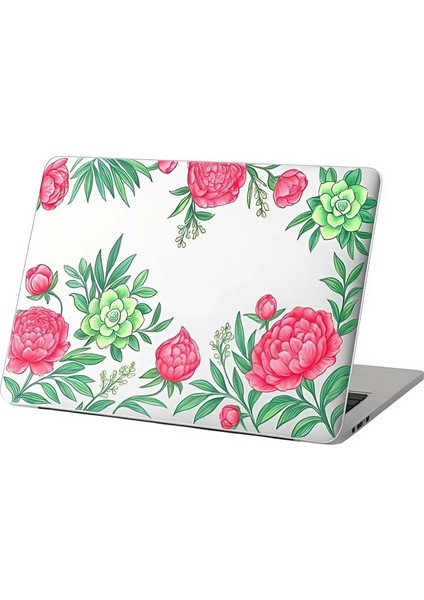 MacBook Air 13.3 Inç A1466 A1369 Uyumlu Çiçek Desenli Koruma Kılıfı Isı Önleyici Havalandırma Izgaralı