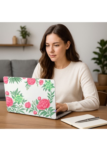 MacBook Air 13.3 Inç A1466 A1369 Uyumlu Çiçek Desenli Koruma Kılıfı Isı Önleyici Havalandırma Izgaralı modelleri