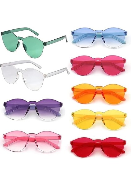 Oval Şekilli Çerçevesiz Parti Gözlüğü 6 Renk 6 Adet (5047) fiyatları