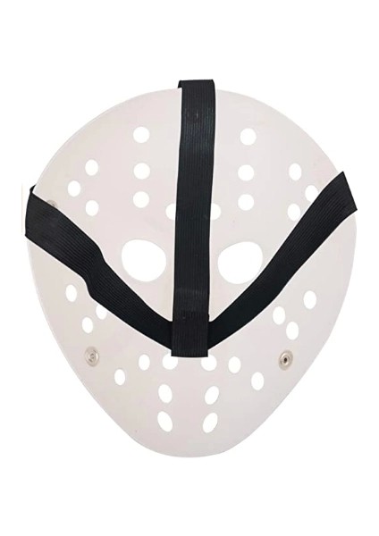 Beyaz Renk Kırmızı Çizgili Tam Yüz Hokey Jason Maskesi Hannibal Maskesi (5047) indirimleri