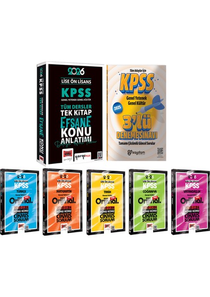 2026 Kpss Lise Ön Lisans Gygk Tek Kitap Efsane Konu Anlatımı-Tüm Dersler Konu Konu Çıkmış Sorular
