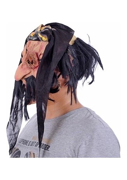 Lateks Saçlı Sakallı Korsan Maskesi (5047) fiyatları