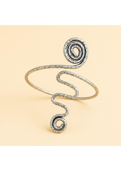 Spiral Şekilli Kol Bilekliği Pazılık Gümüş Kaplama El Yapımı Ayarlanabilir Kol Bilekliği Pazılık modelleri