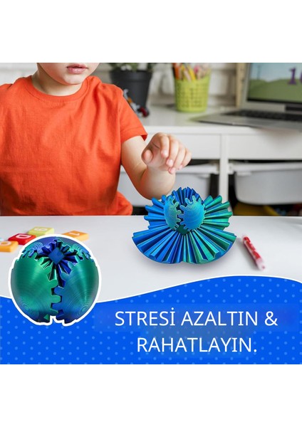 3D Baskılı Dişli Top – Pla Malzeme, Baskı Giderici Dönme Oyuncağı, Taşınabilir Spinner Küre indirimleri
