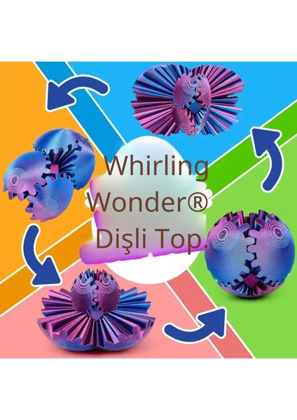 3D Baskılı Dişli Top – Pla Malzeme, Baskı Giderici Dönme Oyuncağı, Taşınabilir Spinner Küre