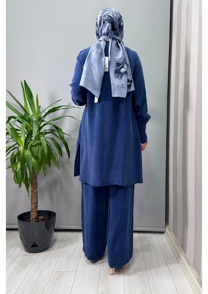 Yuvarlak Yak Brit Detaylı Tunik Mavi T25Y-6039 fiyatları