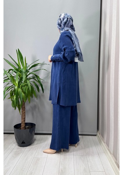 Yuvarlak Yak Brit Detaylı Tunik Mavi T25Y-6039 fırsatları