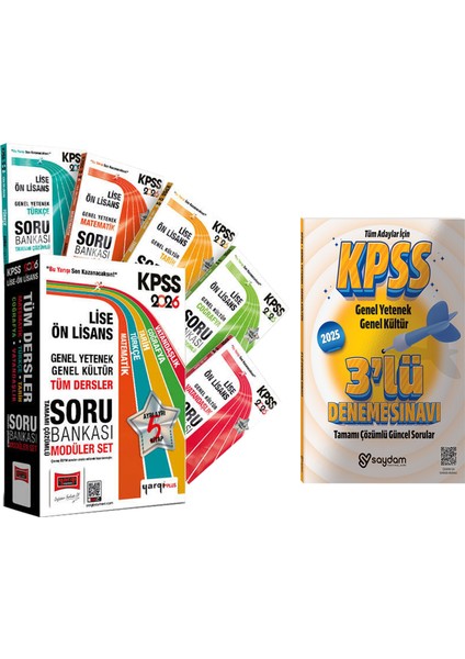 2026 Kpss Lise Ön Lisans Gygk Tüm Dersler Tamamı Çözümlü Modüler Soru Bankası 5 KITAP-1256 Sayfa