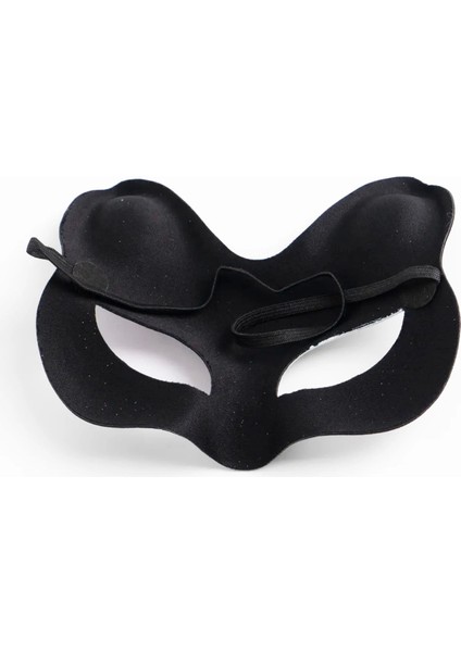 Siyah Renk Süet Kaplama Üzeri Sarı Pembe Simli Kedi Maskesi 17X14 cm (5047) modelleri