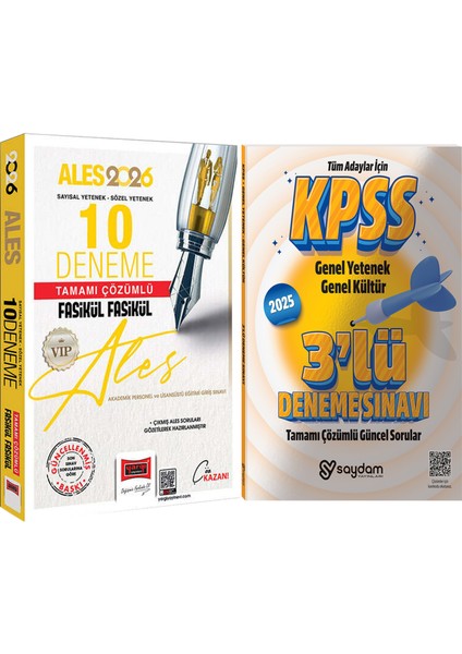 2026 Ales Vıp Sayısal-Sözel Yetenek Tamamı Çözümlü Fasikül Fasikül 10 Deneme-Çözümlü 3 Deneme