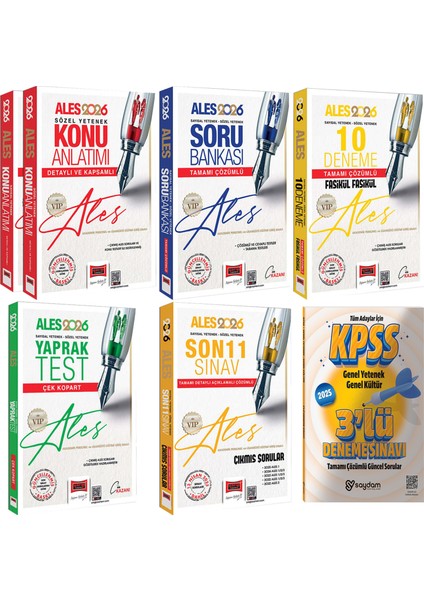 2026 Ales Vıp Sözel-Sayısal Yetenek Konu Anlatımı-Soru Bankası-10 Deneme-Yaprak Test-Çıkmış Sorular