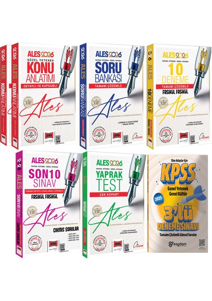 2026 Ales Vıp Sözel-Sayısal Yetenek Konu A.-Soru Bankası-10 Deneme-Yaprak Test-10 Yıl Çıkmış Sorular