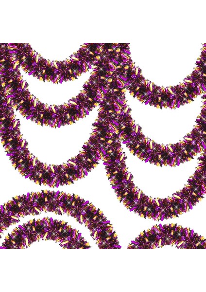 Mor Turuncu Renk 4 cm Genişlik Garland Çift Renk Sim Süs 180 cm (5047)