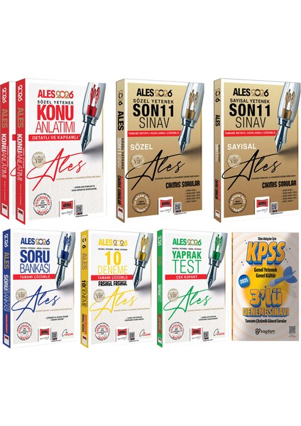 2026 Ales Vıp Sözel-Sayısal Yetenek Konu-Soru-Deneme-Yaprak Test-Son 11 Yıl Çıkmış Sorular-3 Deneme