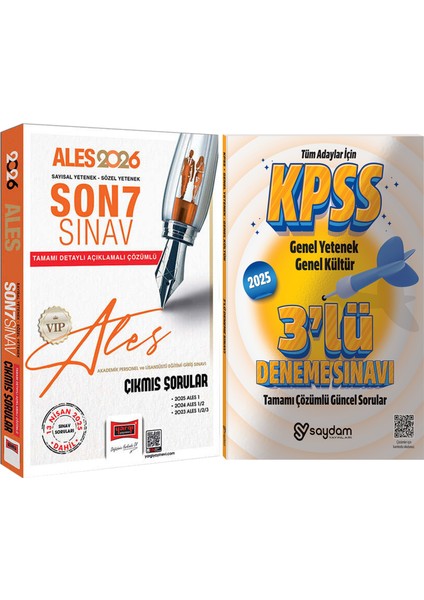 2026 Ales Vıp Sözel-Sayısal Yetenek Son 7 Sınav Detaylı Açıklamalı Çözümlü Çıkmış Sorular-3 Deneme