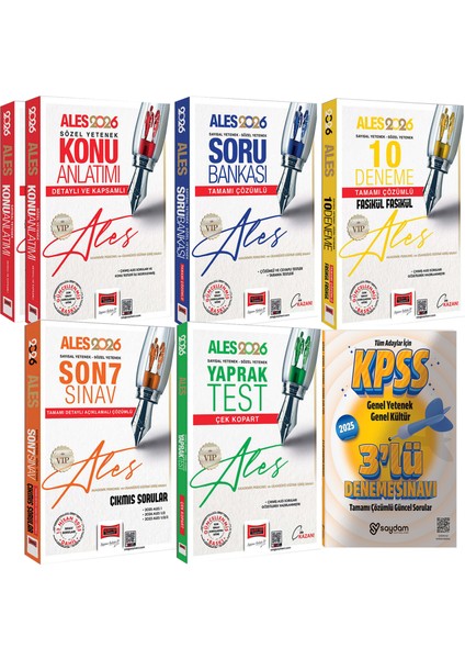 2026 Ales Vıp Sözel-Sayısal Yetenek Konu-Soru-10 Deneme-Yaprak Test-Son 7 Yıl Çıkmış Sorular-3deneme