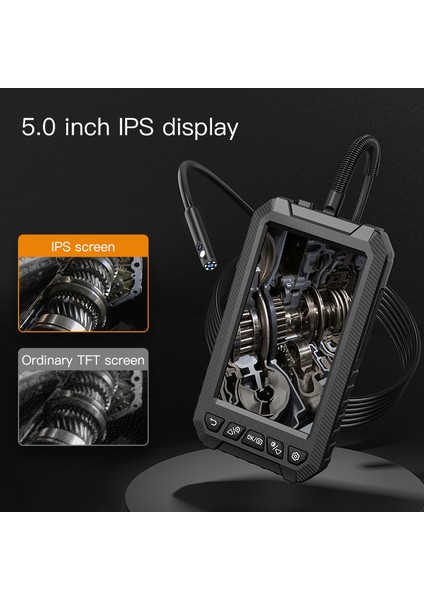 5003-B 8mm Dual Lens 5 Metre Sert Kablo Su Geçirmez Endoskop Kamera fırsatları
