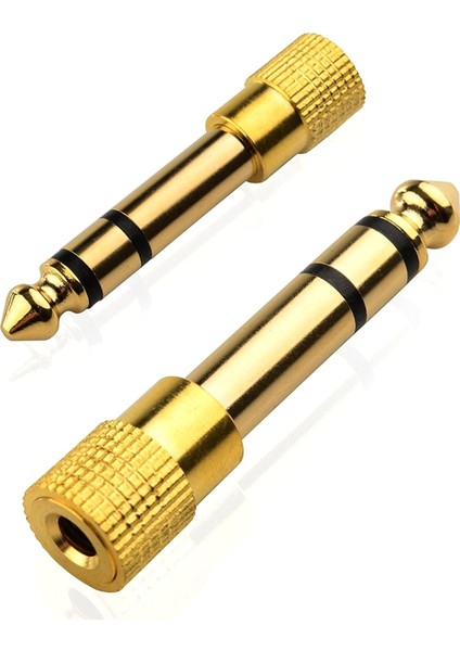 Gold 3.5mm To 6.3mm Çevirici 6.3 mm Erkek 3.5 mm Dişi Adaptör Stereo Kulaklık Mikrofon Amplifiers Guitar Piano Drums Speakers Dönüştürücü