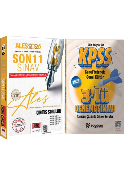 2026 Ales Vıp Sözel-Sayısal Yetenek Son 11 Sınav Açıklamalı Çözümlü Çıkmış Sorular-Çözümlü 3 Deneme