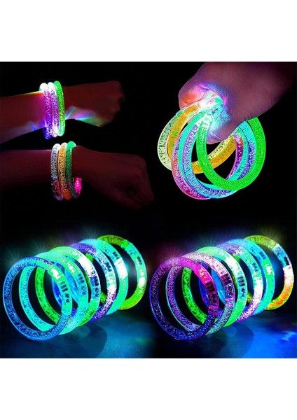 LED Işıklı Pilli Işıklı Rengarenk Bileklik Işıklı Bilezik Karışık Renk 1 Adet (5047)