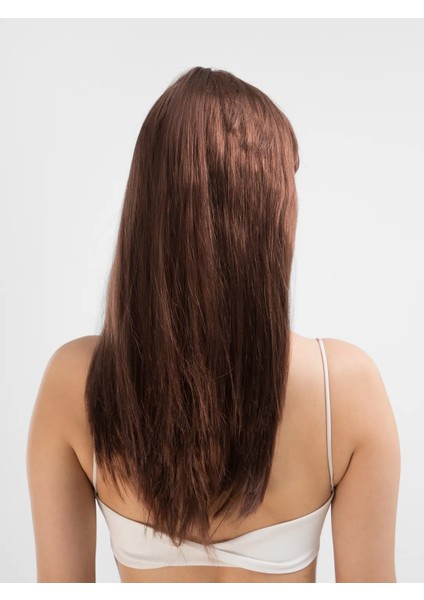 Kahve Renk Uzun Düz Parti Peruğu - Uzun Kahverengi Peruk (5047) fiyatları