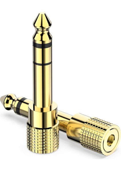 Gold 6.35MM (1/4 Inch) Male To 3.5mm (1/8 Inch) Female Stereo Jack Adapter For 3.5mm Aux Cable Guitar Amplifier Headphone Dönüştürücü
