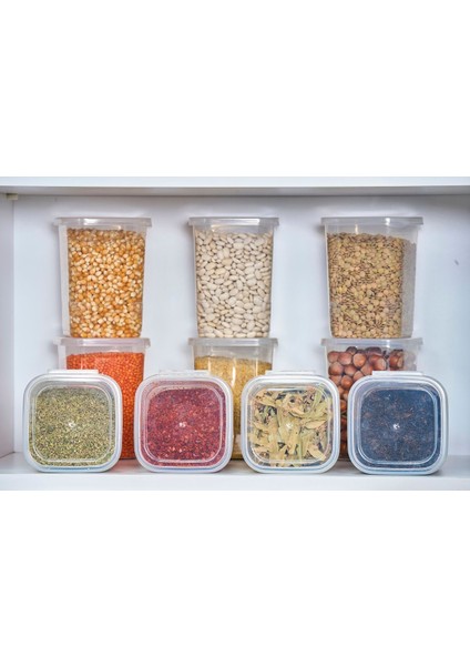 6'lı Kendinden Kapaklı Erzak Saklama Kabı Seti 1,15 Litre modelleri