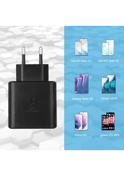Samsung Galaxy S22/S23/24/S24 PLUS/S24 Ultra Uyumlu Hızlı Şarj 45W Usb-C Type-C Pd Şarj Aleti Set