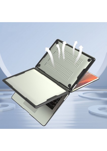 MacBook Air 13.6 Inç A2681, M2 A3113 M3 Uyumlu Hybrid Kılıf Isı Önleyici Izgaralı Kapak