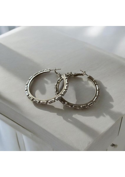 Baget Zirkon Taşlı Klipsli Halka Küpe modelleri