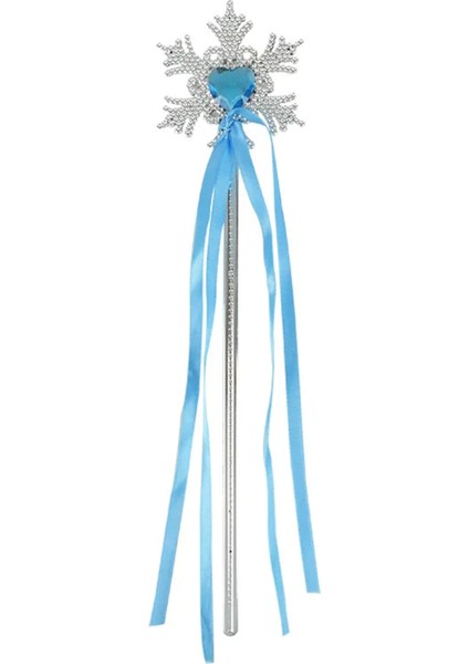 Kar Taneli Mavi Kalp Taşlı Saten Kurdeleli Karlar Ülkesi Elsa Asası Sopası 34 cm (5047) fiyatları