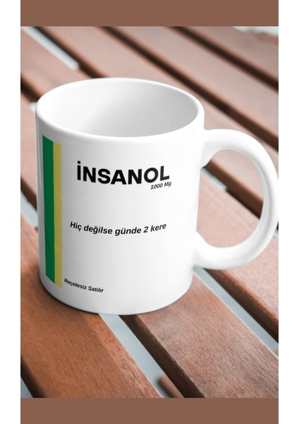 Espirili "insanol" Kahve Kupası - Reçetesiz Mutluluk Dozu!- Insanol 1000 Mg Mizahi Tasarım Kupa modelleri
